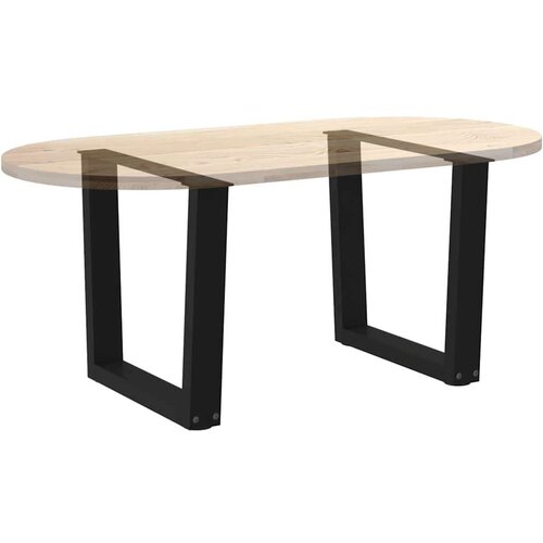 vidaXL noge jedilne mize v-oblika 2 kosa črna 50x(42-43,3) cm jeklo Cene