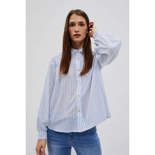 Moodo LADIES SHIRT L-KO-4009 BÍLO_BLUE