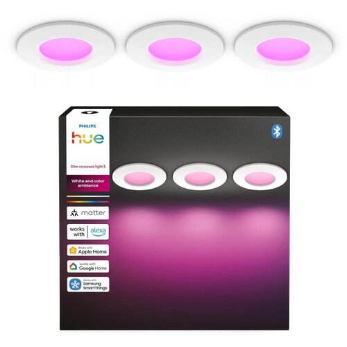 Philips KOMPLET 3x LED RGBW prigu&amp;scaron;iva kupatilska ugradna svetla Hue SLIM LED/8,3W/230V IP44 Slike