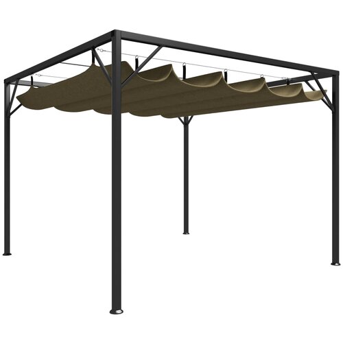 vidaXL vrtni paviljon z zložljivo streho 3x3 m taupe 180 g/m² Cene