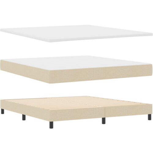 Box Spring Krevet s Madracem Krem 180x200 cm Tkanina Slike
