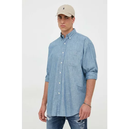 Polo Ralph Lauren Pamučna košulja za muškarce, relaxed, o button-down ovratnikom