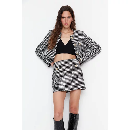 Trendyol Limited Edition Black Crowbar Patterned Skirt