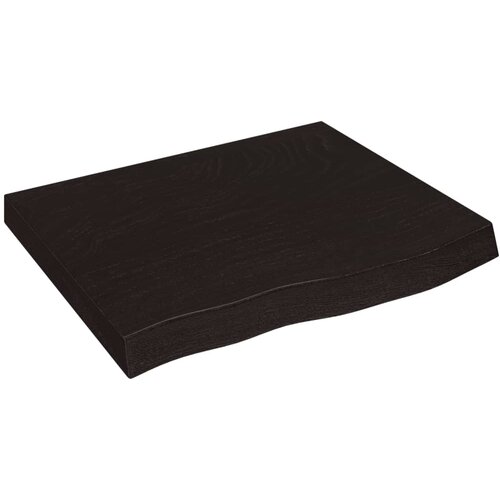 Maison Chic Stenska polica - Viseča Polica temno rjava 60x50x(2-6) cm trdna hrastovina, (21784714) Slike