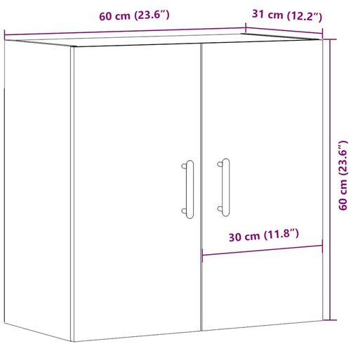 VidaXL Zidni ormarić boja staro drvo 60x31x60 cm od konstruiranog drva Slike