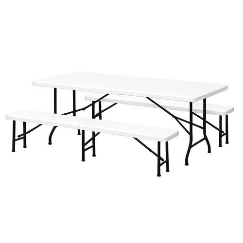 Epro sklopivi baštenski SET sto 180cm + 2 klupe/ metal-plastika Cene