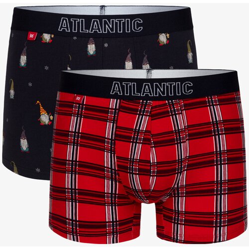 Atlantic Men&amp;#039;s Boxer Shorts 2Pack - Dark Blue/Red Slike