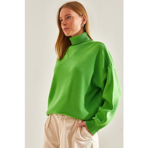 Bianco Lucci Women's Turtleneck Oversize Knitwear Sweater Slike