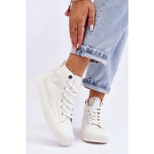 Big Star Fabric Womens High Sneakers LL274445 White Slike
