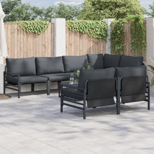 vidaXL Vrtna sedežna garnitura 7 pcs Antracitna 320 x 160 x 71 cm Cene