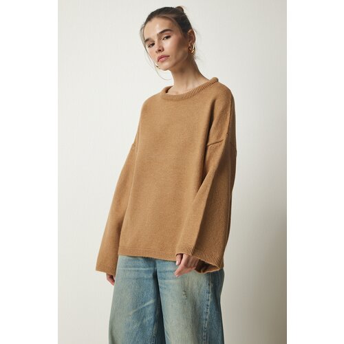  Women's Biscuit Oversize Basic Knitwear Sweater Cene