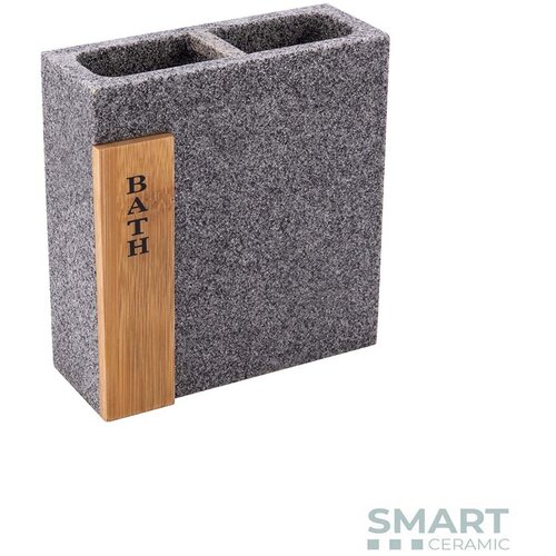 Ča&amp;scaron;a za četkicu Sivo/Drvo Smart Ceramic BPO-4984B Slike