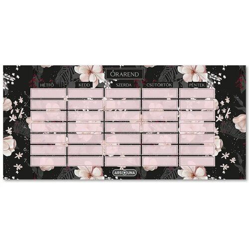 Ars Una Flowery Black cvetlični dvostranski urnik Cene