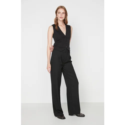 Trendyol Black Wide Leg Woven Trousers