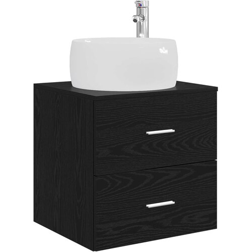 vidaXL Umivalnik s pritrditev na steno Črni hrast 49,5 x 44,5 x 66 cm, (5000246038) Cene