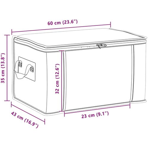  Kutija za pohranu s prozirnim bočnim oknom 2 pcs Krem - Krem 2 60 x 43 x 35 cm Cene