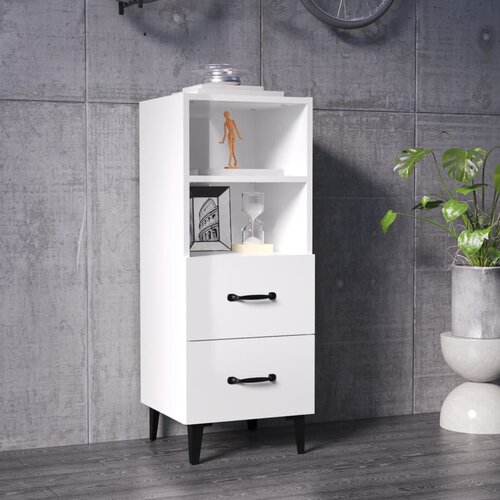  Komoda sjajna bijela 34,5x34x90 cm od konstruiranog drva Cijene