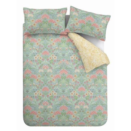 RHS Rumena/zelena bombažna posteljnina za zakonsko posteljo/podalj&amp;scaron;ana 230x220 cm Art Deco Hydrangea &amp;ndash; Slike