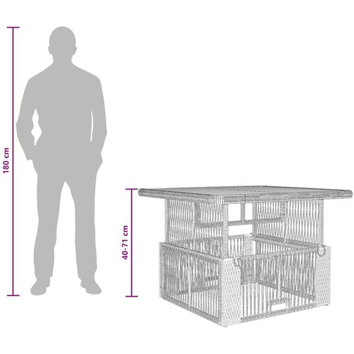  Vrtni set za objed s jastukom 3 pcs Siva i tamno siva poliratan - siva i tamnosiva 100 x 100 cm Slike