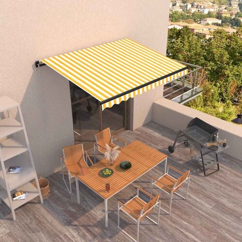 Tenda na ručno uvlačenje 350 x 250 cm žuto-bijela Cene