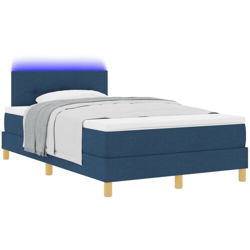 vidaXL Box spring krevet s madracem Plava 120 x 190 cm tkanina Cijene