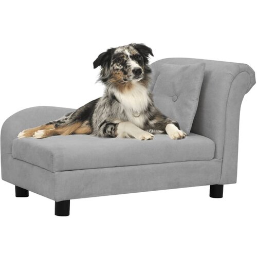 vidaXL Sofa za pse s jastukom siva 83 x 44 x 44 cm plišana Cijene