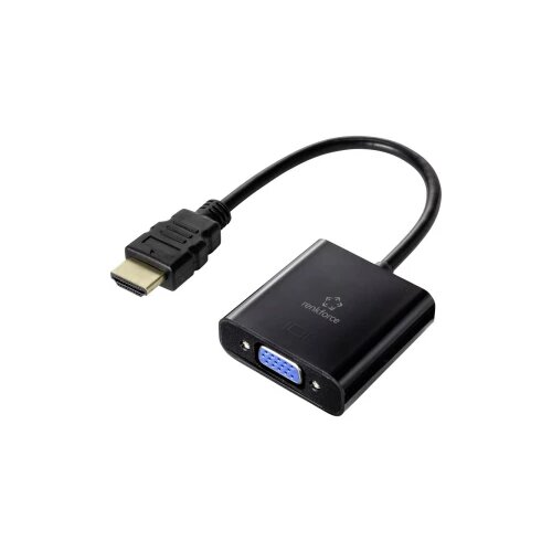 Renkforce HDMI adapter 15.00 cm RF-4531578 dvostruko zaštićen crna boja [1x muški konektor HDMI - 1x ženski konektor vga Cijene