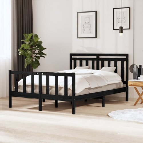 Furnova Posteljni okvir črn iz trdnega lesa 140x190 cm, (21936755) Slike