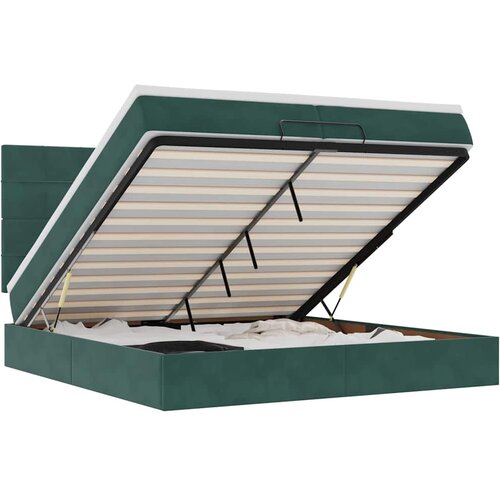vidaXL Okvir kreveta s madracima tamnozeleni 200x200cm baršunasti Cijene