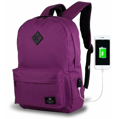 Myvalice Ljubičasti ruksak s USB priključkom My Valice SPECTA Smart Bag