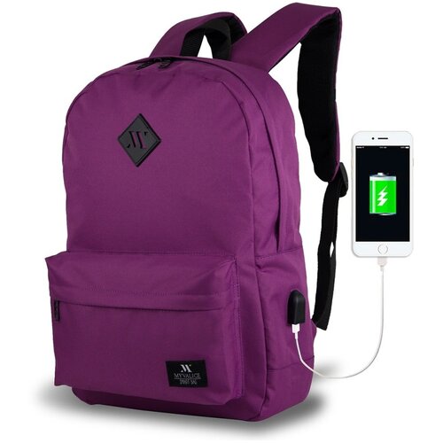 Myvalice vijoličen nahrbtnik z USB priključkom My Valice SPECTA Smart Bag Cene