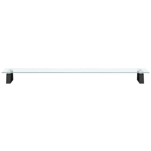  Stalak za monitor crni 100x20x8 cm kaljeno staklo i metal Slike