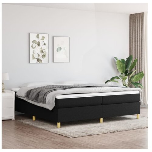  Za krevet s oprugama crni 200 x 200 cm od tkanine Cijene