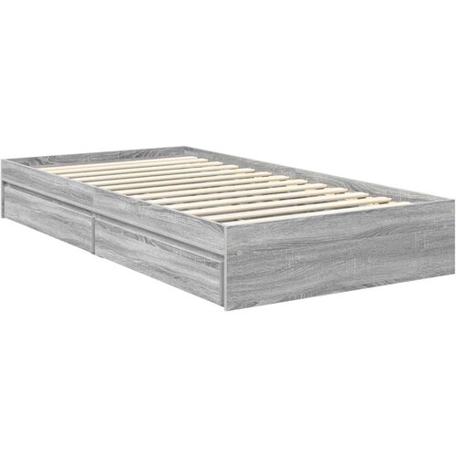  Okvir za krevet s ladicama Siva Sonoma 100 x 200 cm Slike