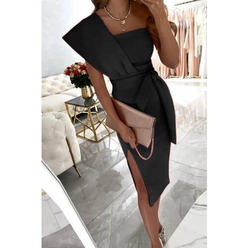 Fenzy elegantna midi obleka triona, črna Cene