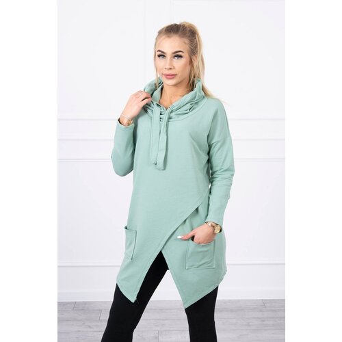 Kesi Tunic with clutch front Oversize dark mint Cene