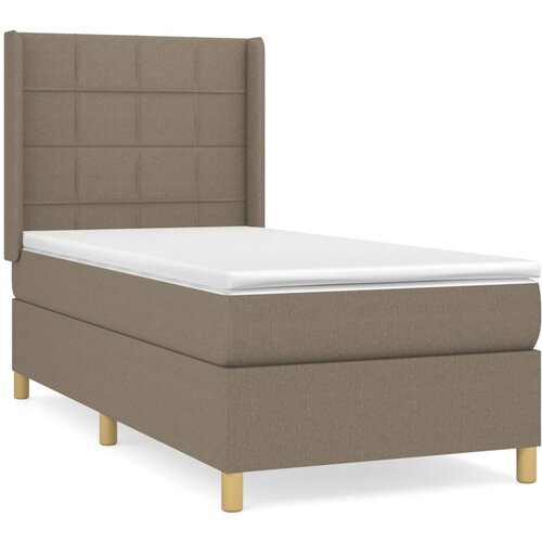 VidaXL Box spring postelja z vzmetnico taupe 90x190 cm blago, (20893526) Slike