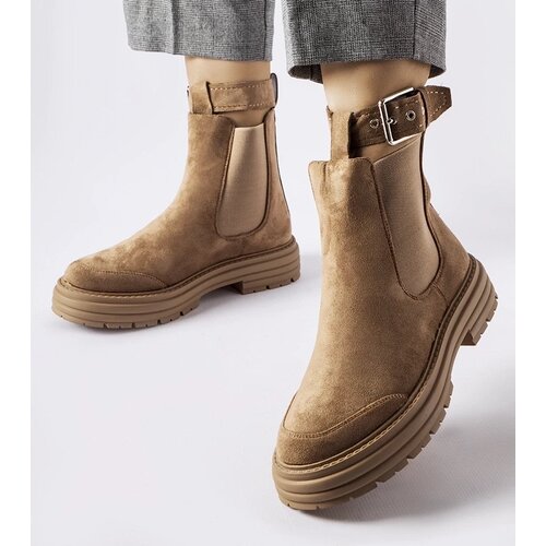 Gemre Brown ankle boots with decorative fastening Abela Cijene