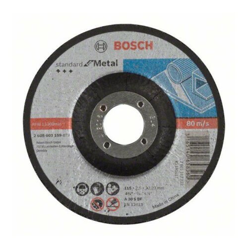 Bosch rezna ploča ispupčena standard for metal A 30 S BF, 115 mm, 22,23 mm, 2,5 mm ( 2608603159 ) Slike