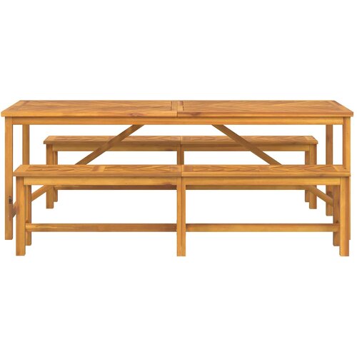  Vrtni set za objed 3 kom. Smeđa 200 x 90 x 74 cm Slike