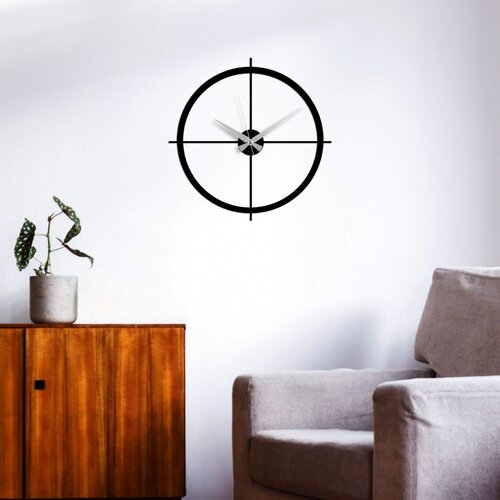 Wallity Dekorativni metalni zidni sat Simple black Slike