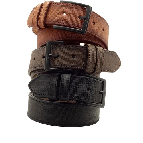 Dewberry R0928 Set Of 3 Mens Belt For Jeans And Canvas-BLACK-BROWN-TABA Cene