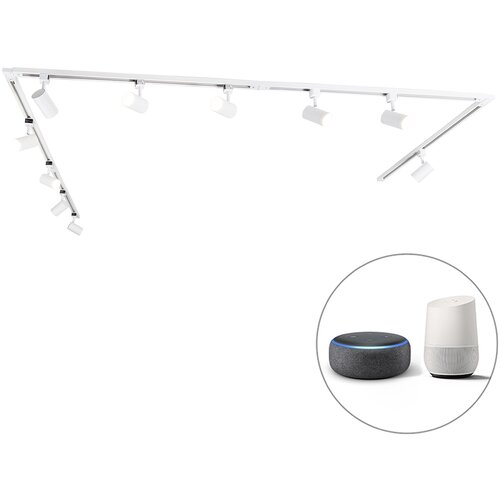 QAZQA Sistem Smart Rail, 10 točk, 1-fazni beli, vključno z Wifi GU10 - Jeana Cene