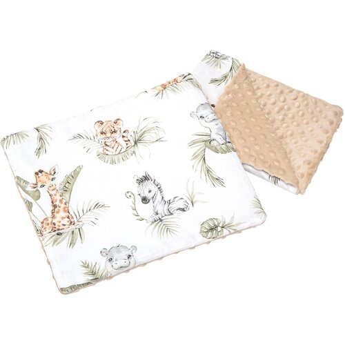 Medi Partners Quilt 55x75 + pillow 35x30 cotton + minky – Safari + beige Minky Cene