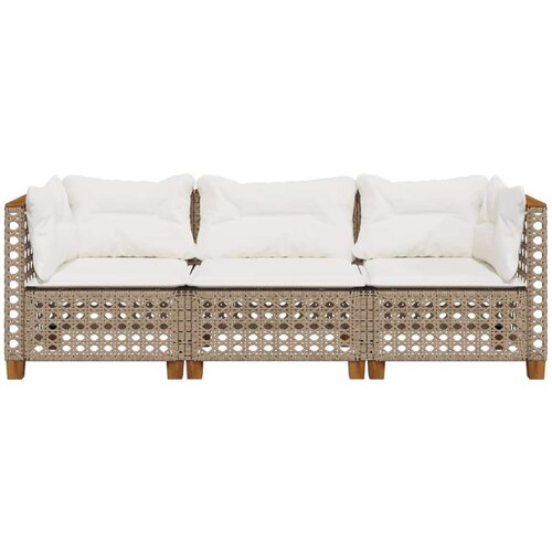 vidaXL Vrtni trosjed s jastucima bež od poliratana Cijene