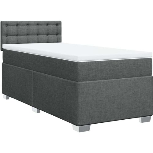 VidaXL Krevet s oprugama i madracem tamnosivi 90 x 190 cm od tkanine Slike