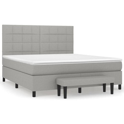 Maison Chic Box spring postelja - Vzmetna postelja z vzmetnico svetlo siva 180x200 cm blago SL13149, (21905359) Cene