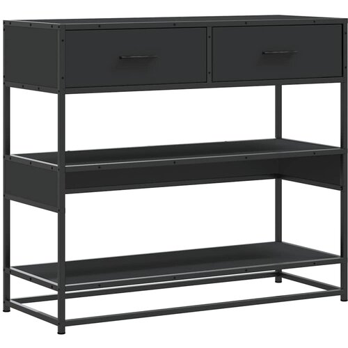 Maison Chic konzolna miza - miza ob steni črna 90x35x80 cm inženirski les, (21786650) Cene