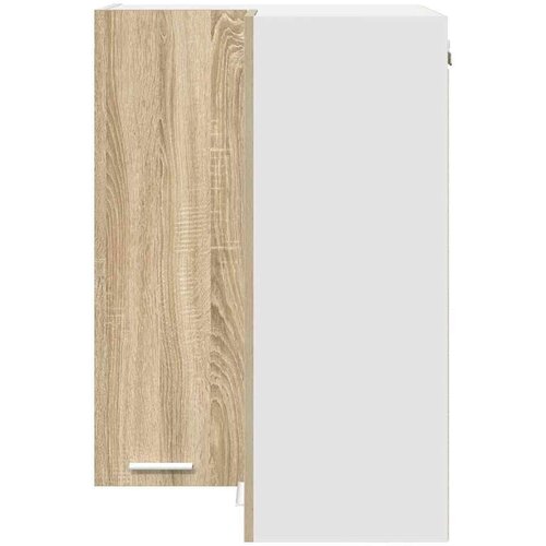 VidaXL viseći ormarić zidne riga sonoma hrast i bijela 57 x 57 x 80 cm Slike