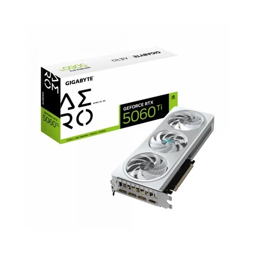 Gigabyte GeForce RTX 5060 Ti AERO OC 8G Graphics Card - 8GB GDDR7, 128bit, PCI-E 5.0, 2647MHz Core Clock, 3 x DisplayPort, 1 x HDMI, GV-N506TAERO OC-8GD Cijene